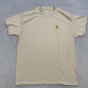 Retrofit T Shirt Mens Large Tan Melting Smiley Face Graphic Streetwear Skater